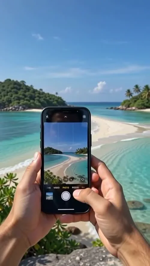 Tropical island scenery from Hotel Landfall travel video